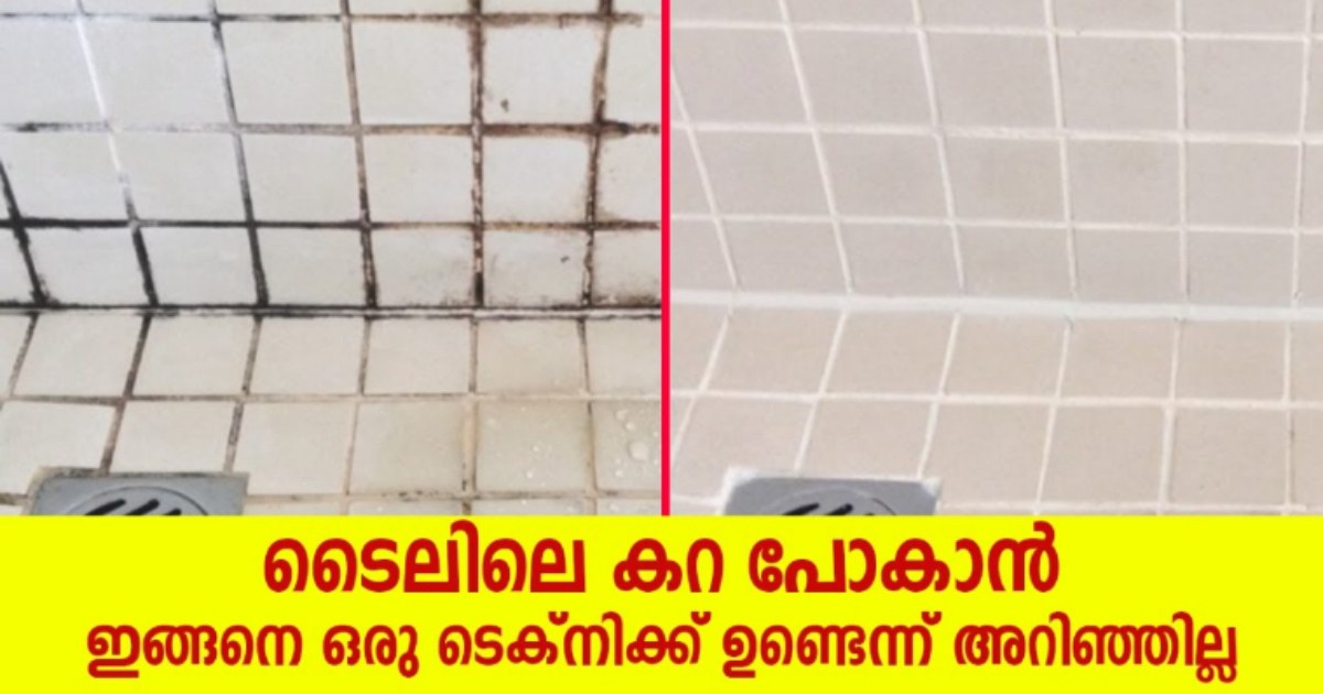 ടൈലിലെ കറ പോകാൻ ഇങ്ങനെ ഒരു ടെക്നിക്ക് ഉണ്ടെന്ന് അറിഞ്ഞില്ല.!!!